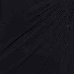 Pre Owned Class by Roberto Cavalli Black Jersey Gathered Detailed Top L