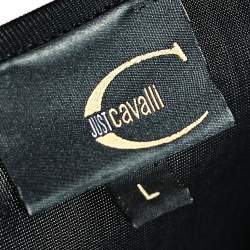 Pre Owned Class by Roberto Cavalli Black Jersey Gathered Detailed Top L