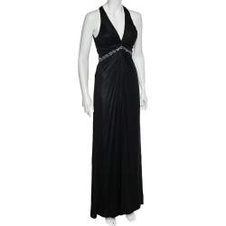 Pre Owned Class by Roberto Cavalli Black Knit Sleeveless Maxi Dress M