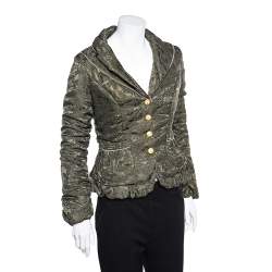 Pre Owned جاكت كلاس باي روبرتو كافالي مبطن صوف جاكار أخضر زيتوني مقاس متوسط