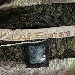 Pre Owned جاكت كلاس باي روبرتو كافالي مبطن صوف جاكار أخضر زيتوني مقاس متوسط