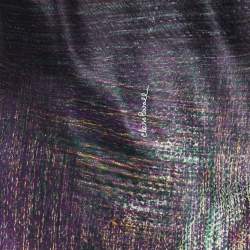 Pre Owned Class by Roberto Cavalli Purple Printed Satin Embellished One Shoulder Gown XL