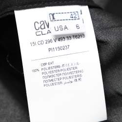 Pre Owned فستان كلاس كافاللي ساتين مطبوع مونوكرومي طويل مقاس وسط ( ميديوم )