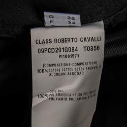 Class by Roberto Cavalli Black Cotton High Waist Skirt S