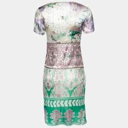 Class by Roberto Cavalli Multicolor Floral Printed Satin Dresses S