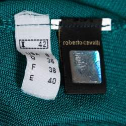 Class by Roberto Cavalli Teal Blue Knit Embellished Hem Camisole M