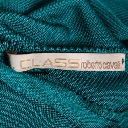 Class by Roberto Cavalli Teal Blue Knit Embellished Hem Camisole M