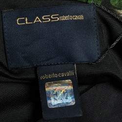 Pre Owned Class by Roberto Cavalli Black Floral Print Jersey Maxi Dress M