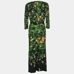 Pre Owned Class by Roberto Cavalli Black Floral Print Jersey Maxi Dress M