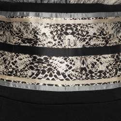 Pre Owned Class by Roberto Cavalli Black Printed Chiffon Halterneck Midi Dress M