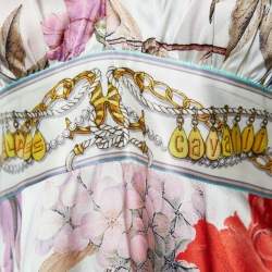 مملوكة مسبقًا Class by Roberto Cavalli Printed Silk  Satin Halter Neck Top M