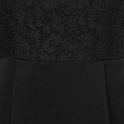 Pre Owned Cavalli Class Black Lace Layered Peplum Blouse M