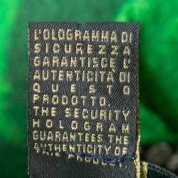 Pre Owned فستان طويل الأكمام كلاس باي روبرتو كافالي مطبوع بنقوش زهور خضراء محكم مقاس كبير