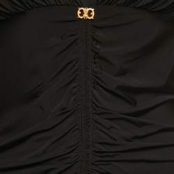 مملوكة مسبقًا Class by Roberto Cavalli Black Jersey Ruched Top M