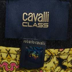 مملوكة مسبقًا Class by Roberto Cavalli Black Printed Silk Top M