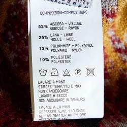 Pre Owned Class by Roberto Cavalli Red Animal Pattern Knit Button Front Jacket M