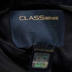 Pre Owned Class by Roberto Cavalli Black Jersey Ruched One Shoulder Gown M