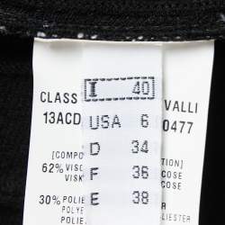 مملوكة مسبقًا Class by Roberto Cavalli Black Printed Satin & Knit Flared Short Dress S