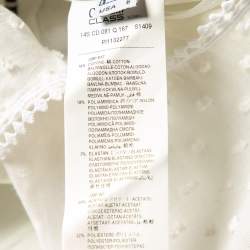 Pre Owned Cavalli Class White Cotton & Jacquard Sleeveless Top M