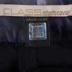 Class By Roberto Cavalli Navy Blue Dual Tone Cropped Pants M