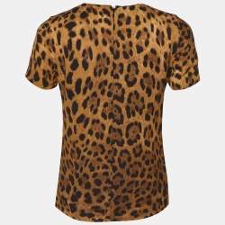Pre Owned Class by Roberto Cavalli Brown Animal Printed Crepe Top M