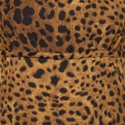 Pre Owned Class by Roberto Cavalli Brown Animal Printed Crepe Top M