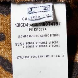 Pre Owned Class by Roberto Cavalli Brown Animal Printed Crepe Top M