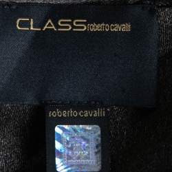 مملوكة مسبقًا Class by Roberto Cavalli Black/White Printed Crepe One Shoulder Mini Dress S