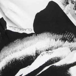 مملوكة مسبقًا Class by Roberto Cavalli Black/White Printed Crepe One Shoulder Mini Dress S