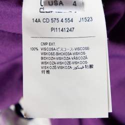 Pre Owned Cavalli Class Purple Floral Printed Jersey Draped Mini Dress S