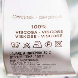 مملوكة مسبقًا Class by Roberto Cavalli Blue Printed jersey Waist Tie Detail Top L