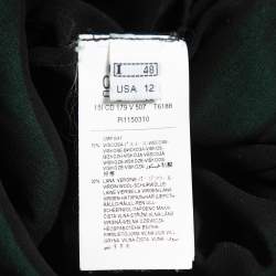 Pre Owned Class by Roberto Cavalli Green Crepe Ruffled Sleeve Elasticized Waist Maxi Dress L