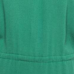 Pre Owned Class by Roberto Cavalli Green Crepe Ruffled Sleeve Elasticized Waist Maxi Dress L