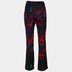 Class by Roberto Cavalli Multicolor Floral Printed Wool Straight Leg Pants M