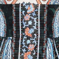 Pre Owned Cavalli Class Multicolor Printed Jacquard V Neck Mini Dress S