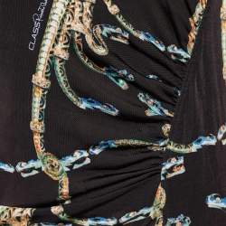 مملوكة مسبقًا Class by Roberto Cavalli Brown Printed Jersey Midi Dress L