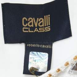 Pre Owned Class by Roberto Cavalli White Crystals Embellished Polyester Sleeveless Maxi Dress S