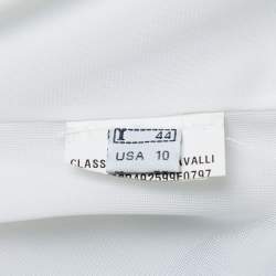 Pre Owned Class by Roberto Cavalli Blue Leopard Print Draped Sleeveless Short Dress M