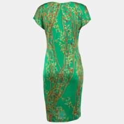 Pre Owned Class by Roberto Cavalli Green Print Jersey Short Dress M