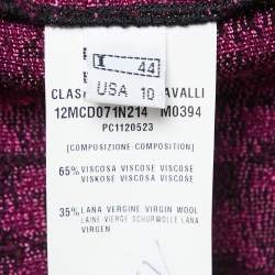 Class by Roberto Cavalli Purple Leopard Patterned Knit Flared Short Dress M