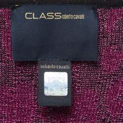 Class by Roberto Cavalli Purple Leopard Patterned Knit Flared Short Dress M