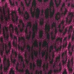 Class by Roberto Cavalli Purple Leopard Patterned Knit Flared Short Dress M