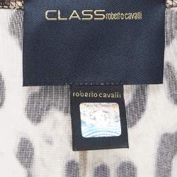 مملوكة مسبقًا Class by Roberto Cavalli Beige Animal Print Jersey Belted Short Dress M