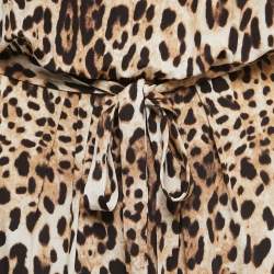 مملوكة مسبقًا Class by Roberto Cavalli Beige Animal Print Jersey Belted Short Dress M