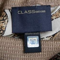 Pre Owned Class by Roberto Cavalli Multicolor Printed Silk High Neck Poncho Top M