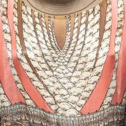 Pre Owned Class by Roberto Cavalli Multicolor Printed Silk High Neck Poncho Top M