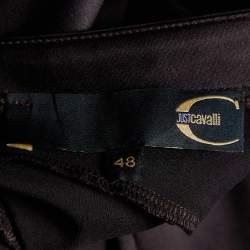 Pre Owned Just Cavalli Brown Satin Maxi Skirt L