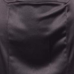 Pre Owned Just Cavalli Brown Satin Maxi Skirt L