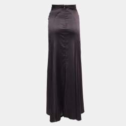 Pre Owned Just Cavalli Brown Satin Maxi Skirt L