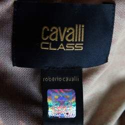 Pre Owned Cavalli Class Multicolor Printed Jersey Maxi Dress L